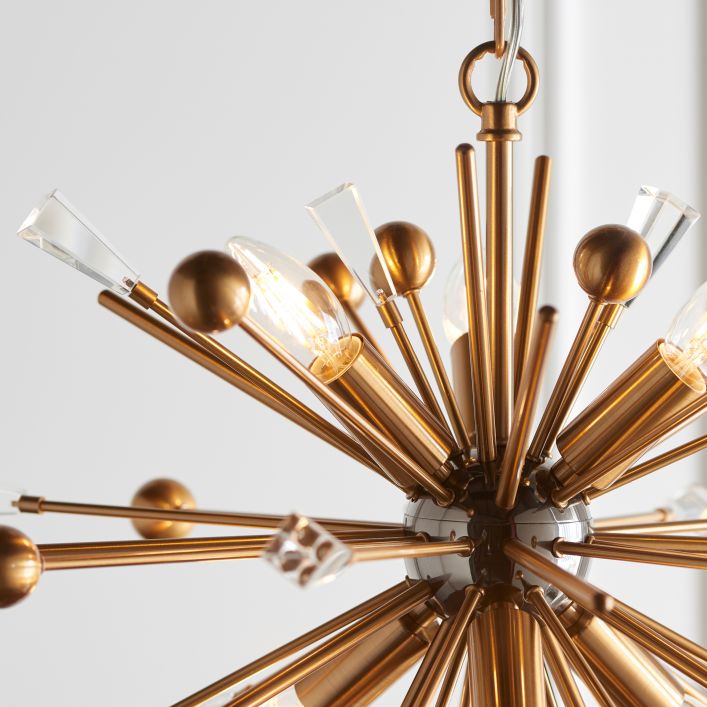 Decolight Toscana Starburst Ceiling Pendant Light Aged Brass - Decolight Ltd 