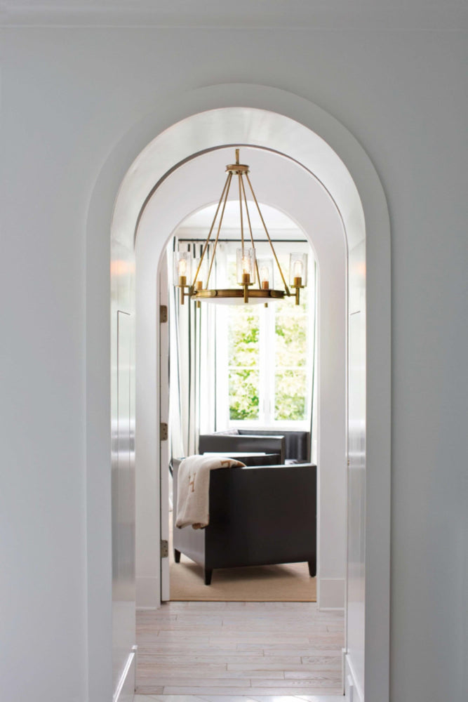 Decolight Louis 5 light  Mid Century Ceiling Light -Heritage Brass