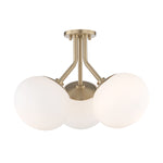 Mitzi Lighting Estee Aged Brass Mid Century Semi Flush Ceiling Light