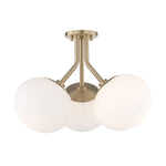 Mitzi Lighting Estee Aged Brass Semi Flush Ceiling Light - Decolight Ltd 