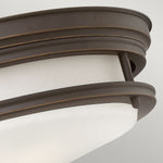 Quintiesse Hadrian 2 Light Flush Mount - Opal Glass - Oil Rubbed Bronze Oil Rubbed Bronze - Decolight Ltd 