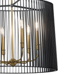 Quintiesse Linara 6 Light Chandelier/Pendant  Black & Natural Brass - Decolight Ltd 