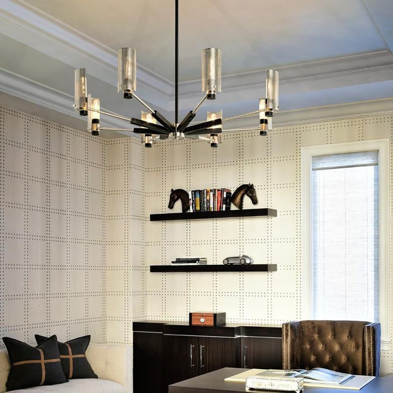 Troy Lighting Pilsen 8 Arm Brass & Bronze Ceiling Light - Decolight Ltd 