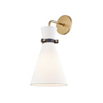 Mitzi Lighting Julia Aged Brass/Black Wall Light - Decolight Ltd 