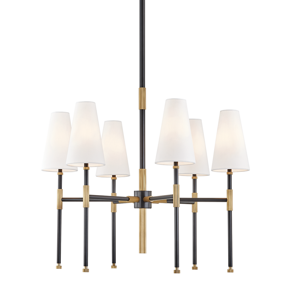 Hudson Valley Bowery Mid Century 6 Light Aged Brass