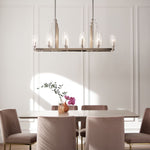 Quintiesse Kimrose 10 Light Linear Chandelier  Polished Nickel - Decolight Ltd 