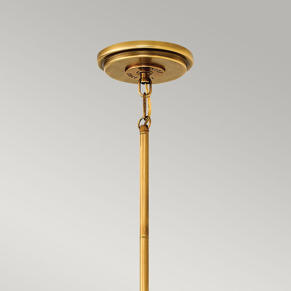 Quintiesse Fletcher 2 Light Pendant Aged Zinc & Heritage Brass - Decolight Ltd 