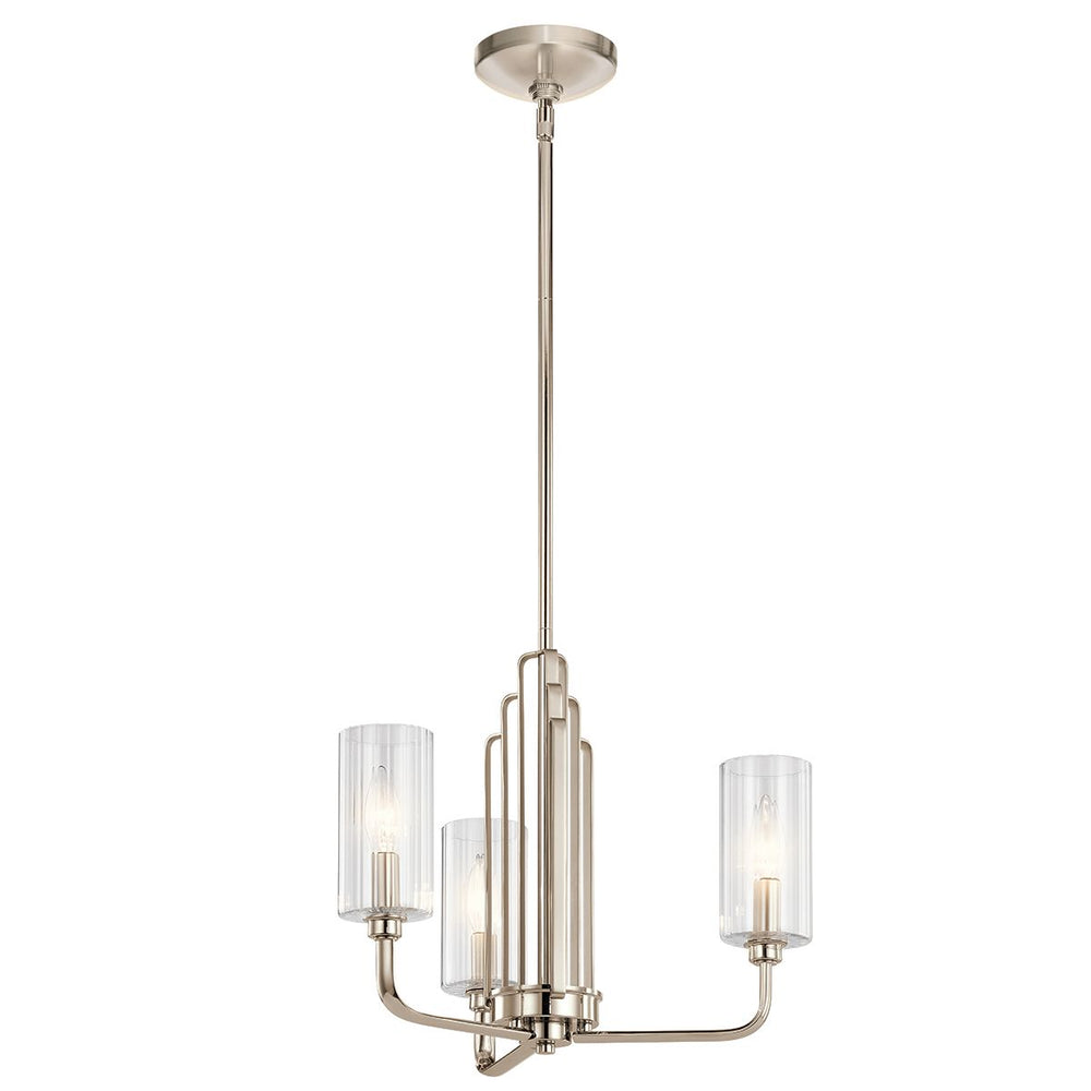 Quintiesse Kimrose 3 Light Chandelier   Polished Nickel - Decolight Ltd 