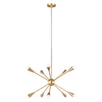 Decolight Aldridge 10 Light Sputnik Starburst Brass Ceiling Pendant Light