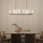 Quintiesse Kimrose 10 Light Linear Chandelier  Polished Nickel - Decolight Ltd 