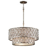 Decolight Lucca  Ceiling Pendant Light Brushed Silver & Crystal