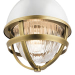 Quintiesse Tollis 1 Light Mini Pendant  Natural Brass & White - Decolight Ltd 