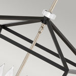 Quintiesse Stinson 4 Light Large Pendant/ Semi-Flush Black with Polished Nickel - Decolight Ltd 