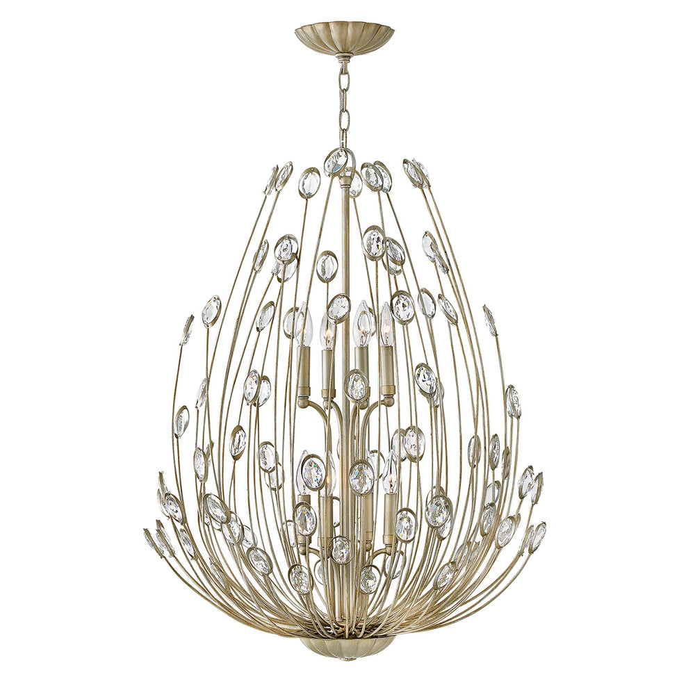 Decolight Bella Silver Leaf 8lt Chandelier