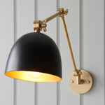 Decolight Charlton Adjustable Wall Light Brass -Black - Decolight Ltd 