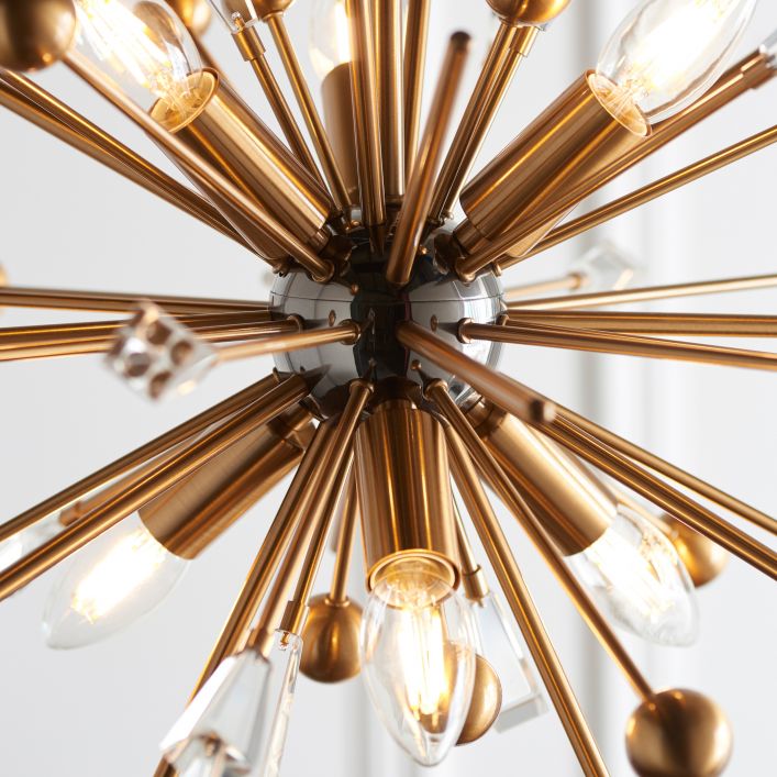 Decolight Toscana Starburst Ceiling Pendant Light Aged Brass - Decolight Ltd 