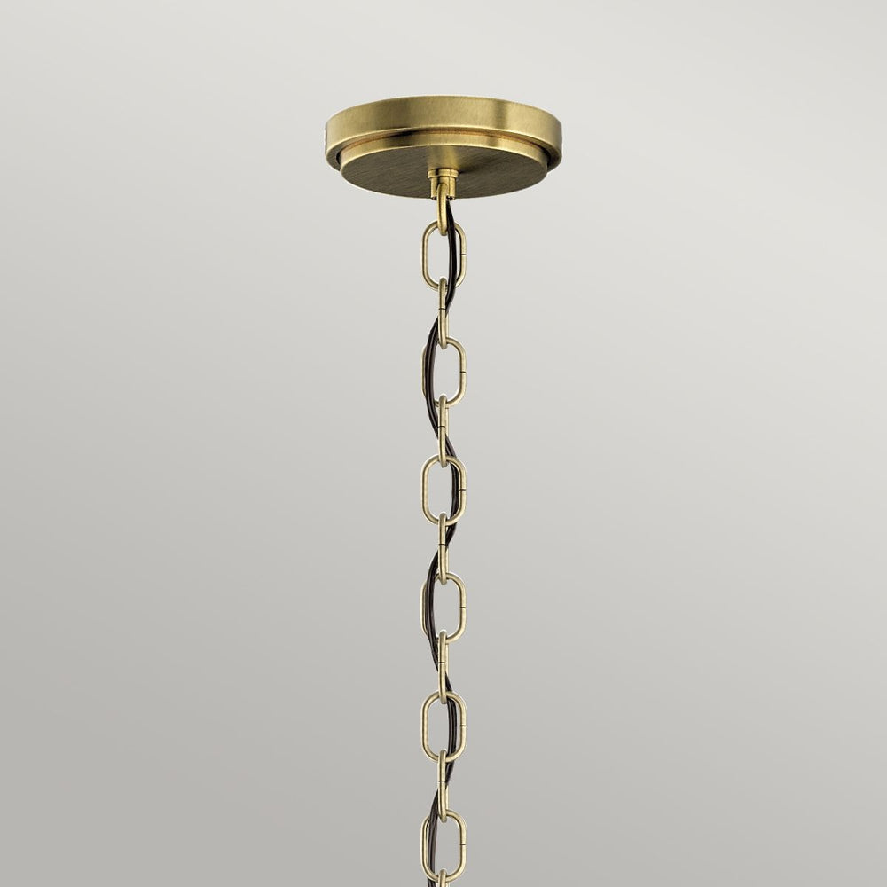Quintiesse Roux 3 Light Pendant/ Semi-Flush Natural Brass - Decolight Ltd 