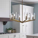 Quintiesse Nye 6 Light Chandelier   Brushed Natural Brass - Decolight Ltd 