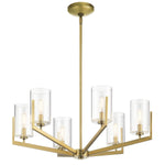 Quintiesse Nye 6 Light Chandelier   Brushed Natural Brass - Decolight Ltd 