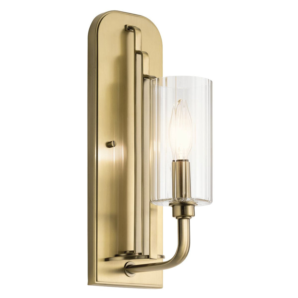 Quintiesse Kimrose Art Deco Wall Light Brushed Natural Brassi