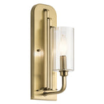 Quintiesse Kimrose 1 Light Wall Light  Brushed Natural Brass - Decolight Ltd 