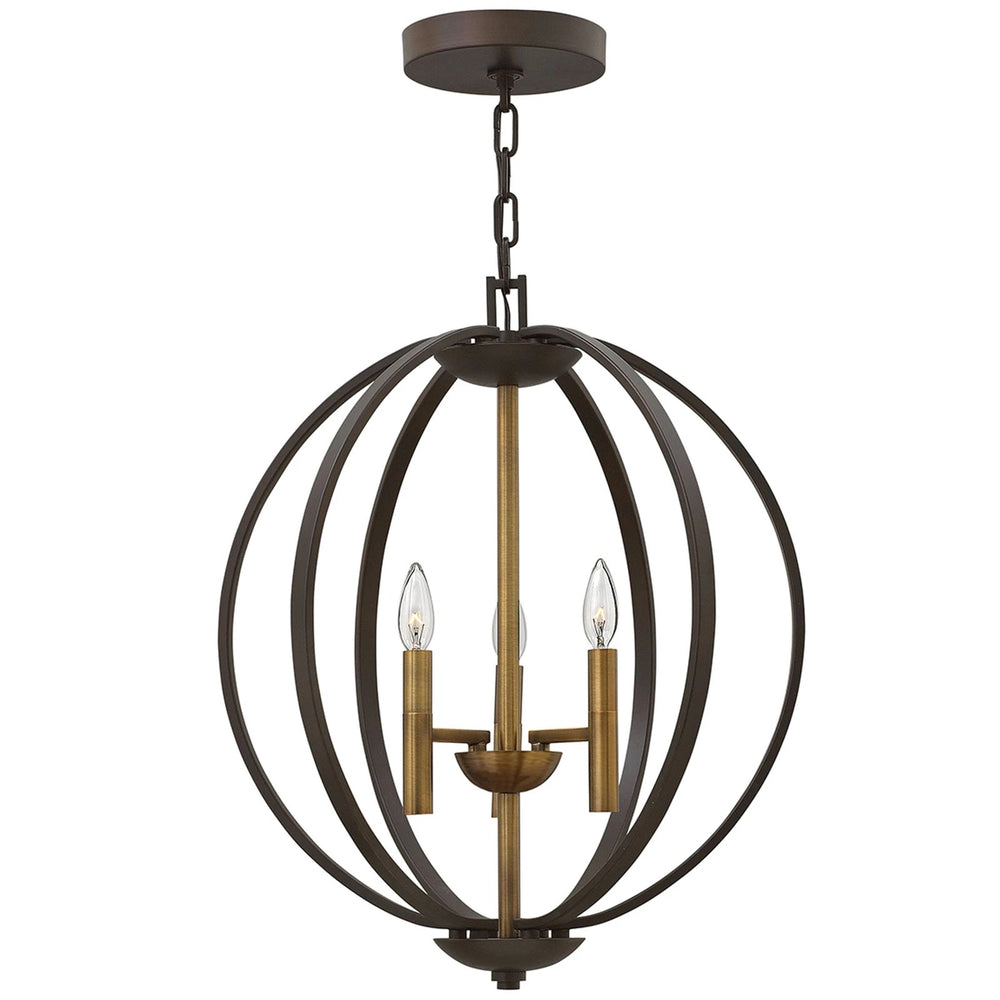 Decolight Blake 3 lt Bronze & Brass Ceiling Pendant Light