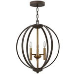 Decolight Blake 3 lt Bronze & Brass Ceiling Pendant Light