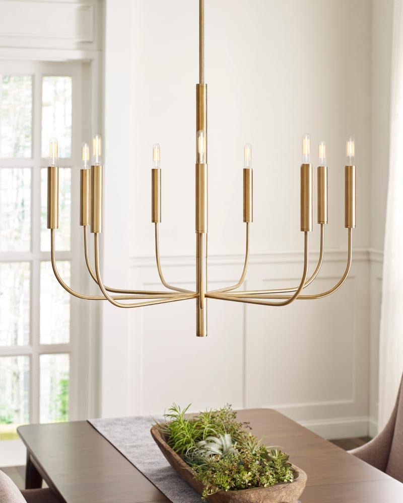 Decolight Astra  9 Light Ceiling ( Chandelier) Brunished Brass - Decolight Ltd 