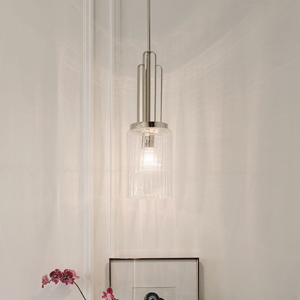 Quintiesse Kimrose 1 Light Mini Pendant  Polished Nickel - Decolight Ltd 
