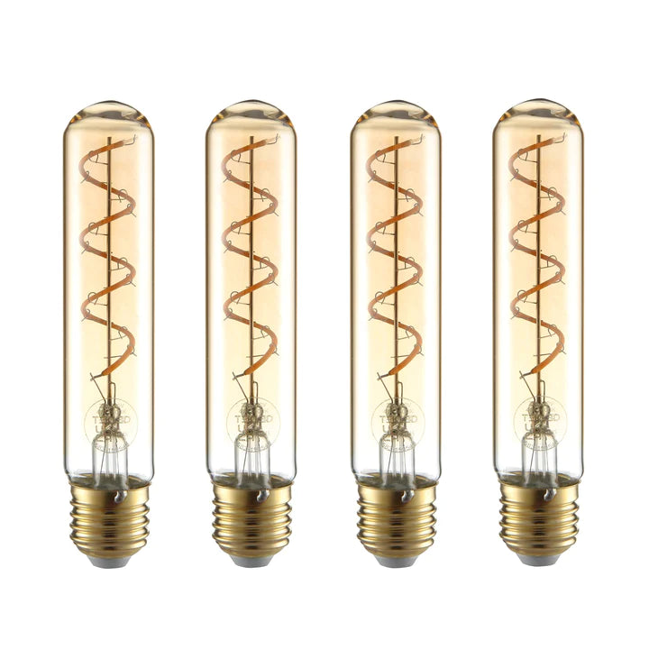LED Dimmable Filament Tubular Bulb E27 4W 150mm Pack of 4 Warm White