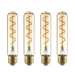 LED Dimmable Filament Tubular Bulb E27 4W 150mm Pack of 4 Warm White - Decolight Ltd 