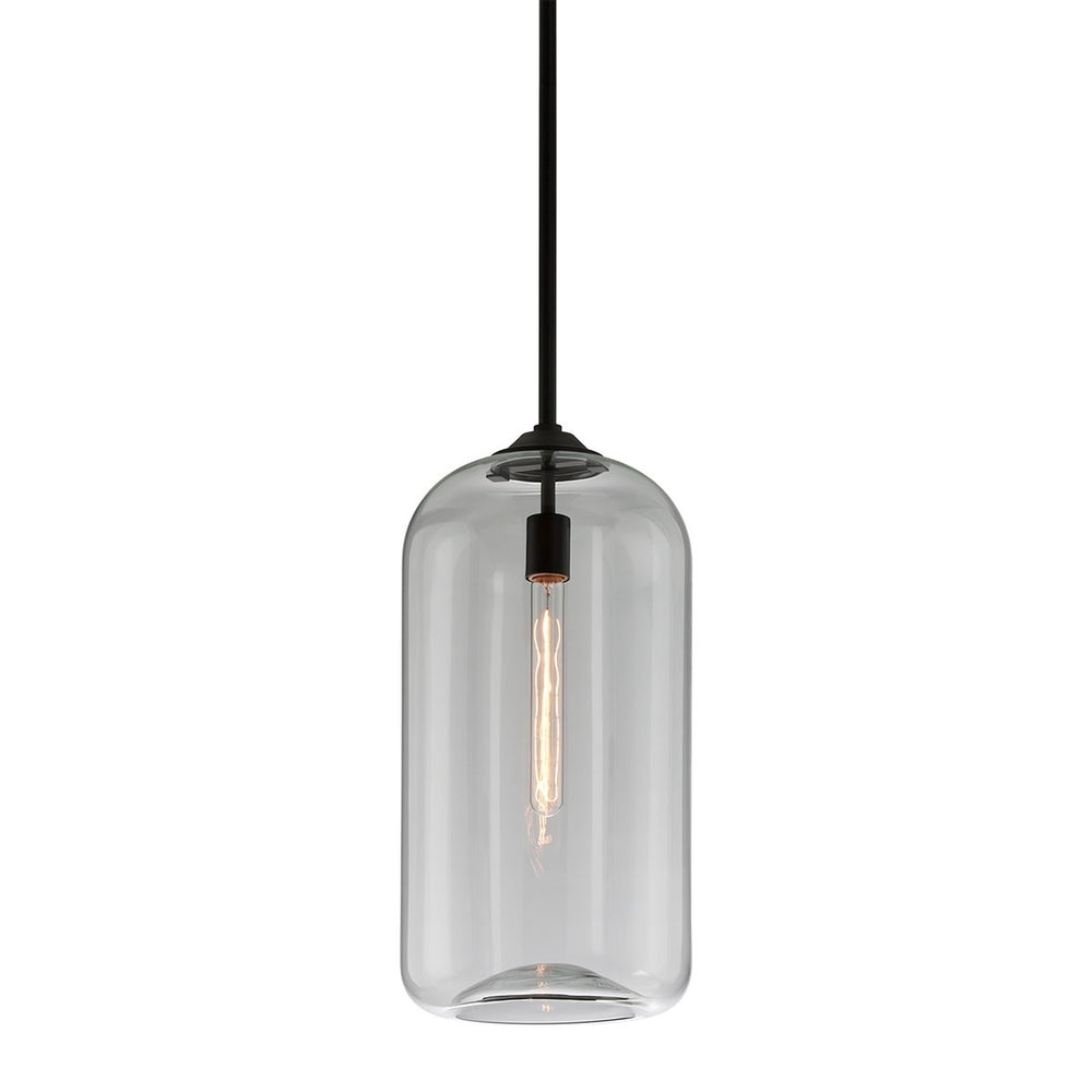 Troy Lighting Large District Satin Black Ceiling Light