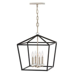 Quintiesse Stinson Large Lantern Ceiling Pendant Light  Black with Polished Nickel