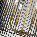 Quintiesse Linara 6 Light Chandelier/Pendant  Black & Natural Brass - Decolight Ltd 