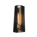 Quintiesse Linara Mid Century Wall Light  Black & Natural Brass