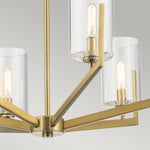 Quintiesse Nye 6 Light Chandelier   Brushed Natural Brass - Decolight Ltd 