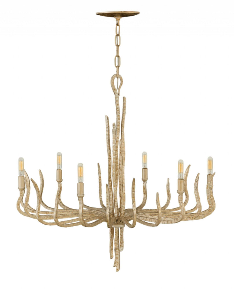 Decolight Breton  Artisan Chandelier Champagne Gold 6 Lt Ceiling