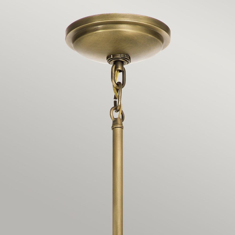 Quintiesse Tollis 1 Light Mini Pendant  Natural Brass & White - Decolight Ltd 