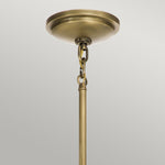 Quintiesse Tollis 1 Light Mini Pendant  Natural Brass & White - Decolight Ltd 