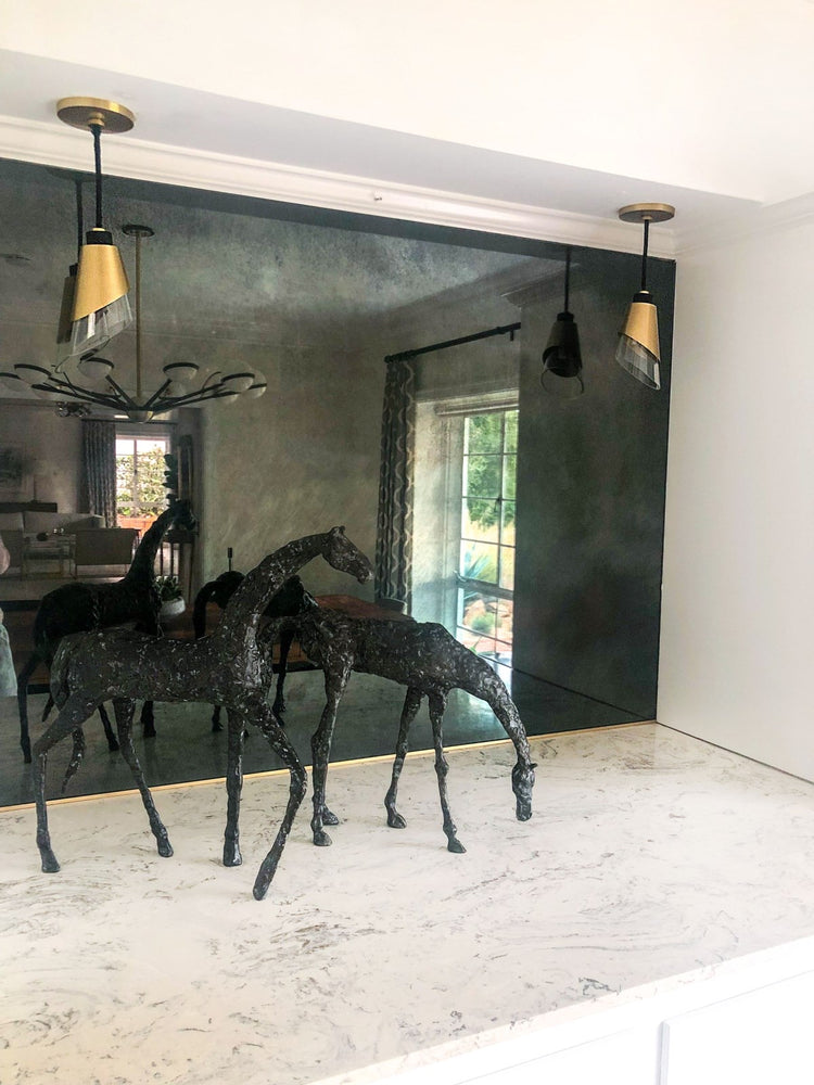 Mitzi Lighting Angie Aged Brass/Black Pendant Ceiling Light - Decolight Ltd 
