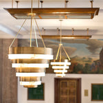 Quintiesse Echelon 8 Light Art Deco Ceiling Pendant Heritage Brass - Decolight Ltd 