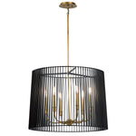 Quintiesse Linara 6 Light Chandelier/Pendant  Black & Natural Brass - Decolight Ltd 