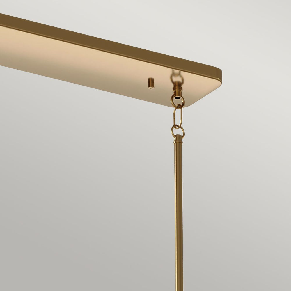 Quintiesse Kimrose 10 Light Linear Chandelier  Brushed Natural Brass - Decolight Ltd 
