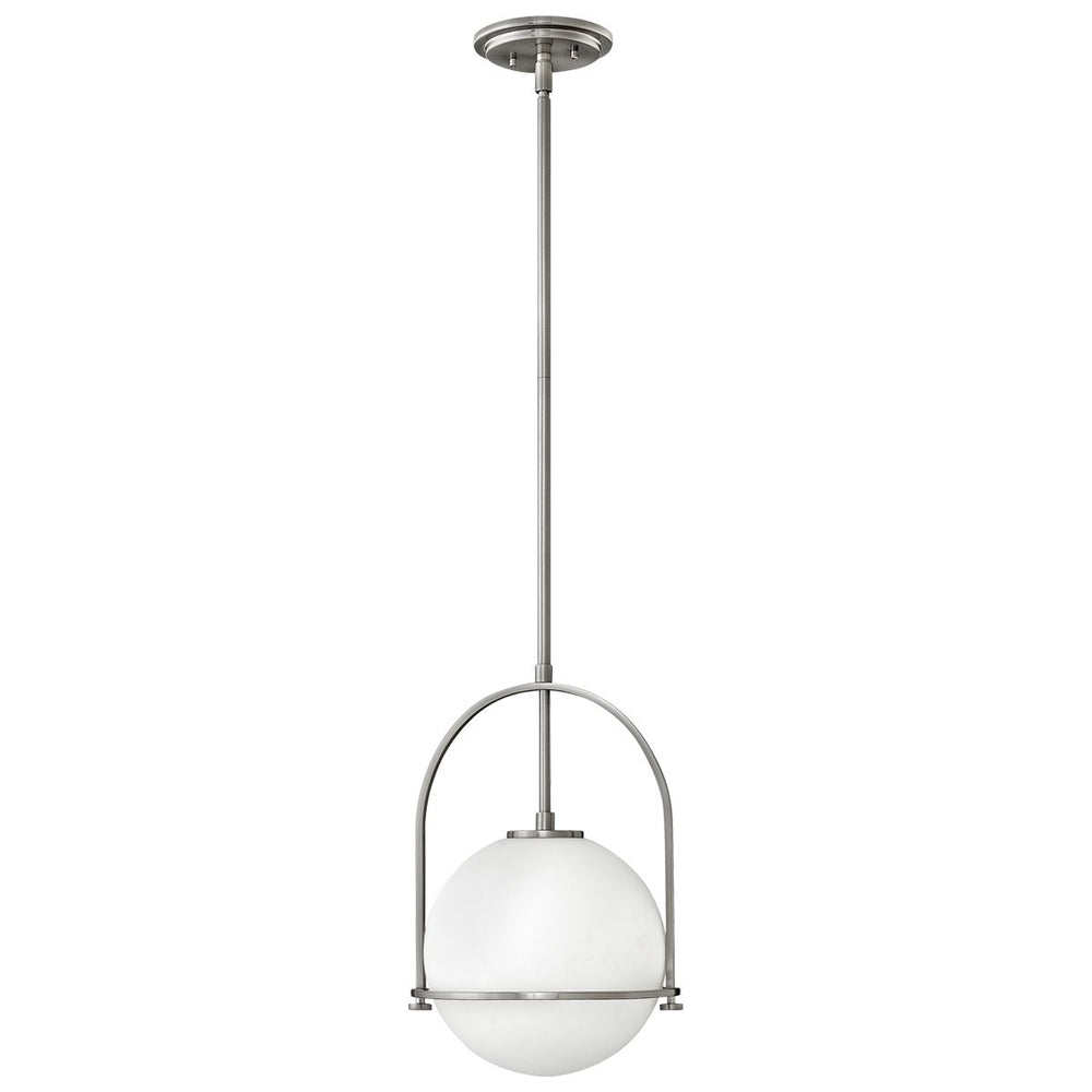 Quintiesse Somerset 1 Light Medium Pendant  Brushed Nickel - Decolight Ltd 