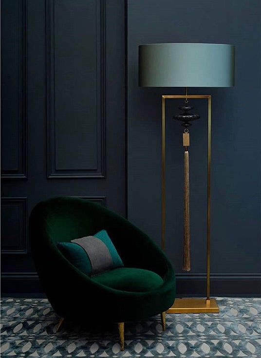 Heathfield Constance Antique Brass and Gold Floor Lamp - Decolight Ltd 