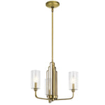 Quintiesse Kimrose Small Art Deco Ceiling Light Brushed Natural Brass