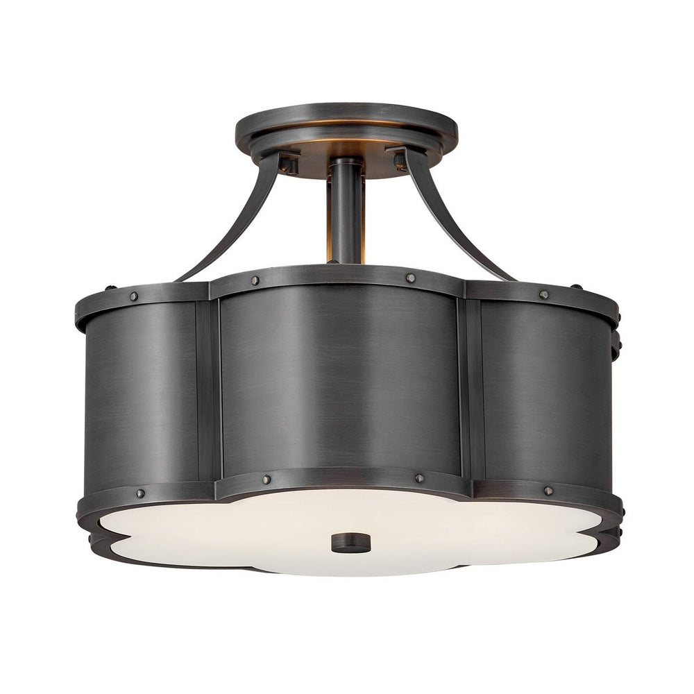 Quintiesse Chance 2 Light Semi-flush Mount Blackened Brass - Decolight Ltd 