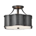 Quintiesse Chance Light Semi-flush Mount Blackened Brass