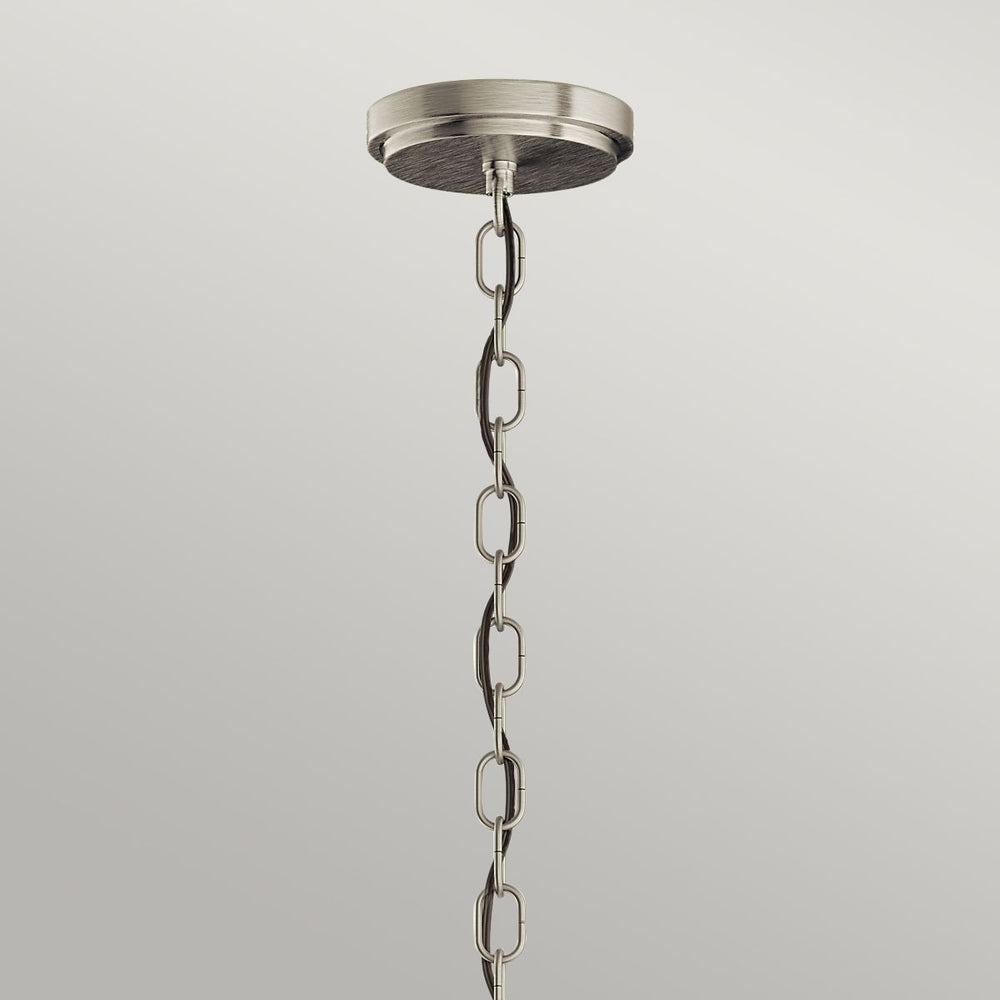 Quintiesse Roux 3 Light Pendant/ Semi-Flush Brushed Nickel - Decolight Ltd 
