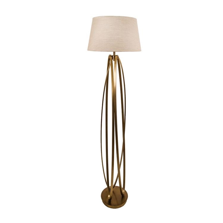 Decolight Brisa Antique Brass Floor Lamp